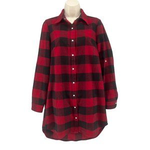 Buddy Basics Womens Red And Black Western Buffalo Plaid Casual Dress